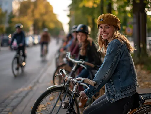 Cyclistes avec leurs vélos